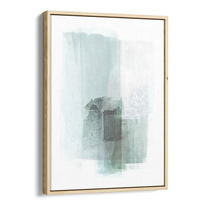 Aqua Blue and Grey Minimalist Abstract Painting Print
