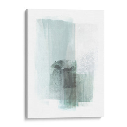 Aqua Blue and Grey Minimalist Abstract Painting Print