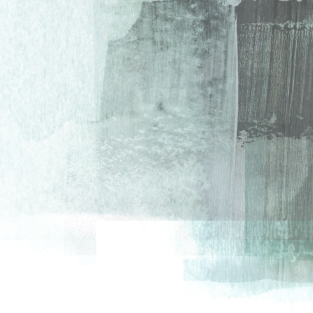 Aqua Blue and Grey Minimalist Abstract Painting Print