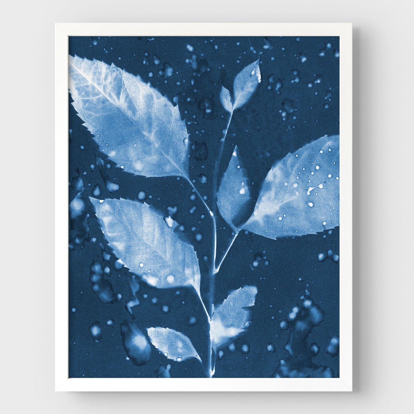 Rainy Leaves Cyanotype Print