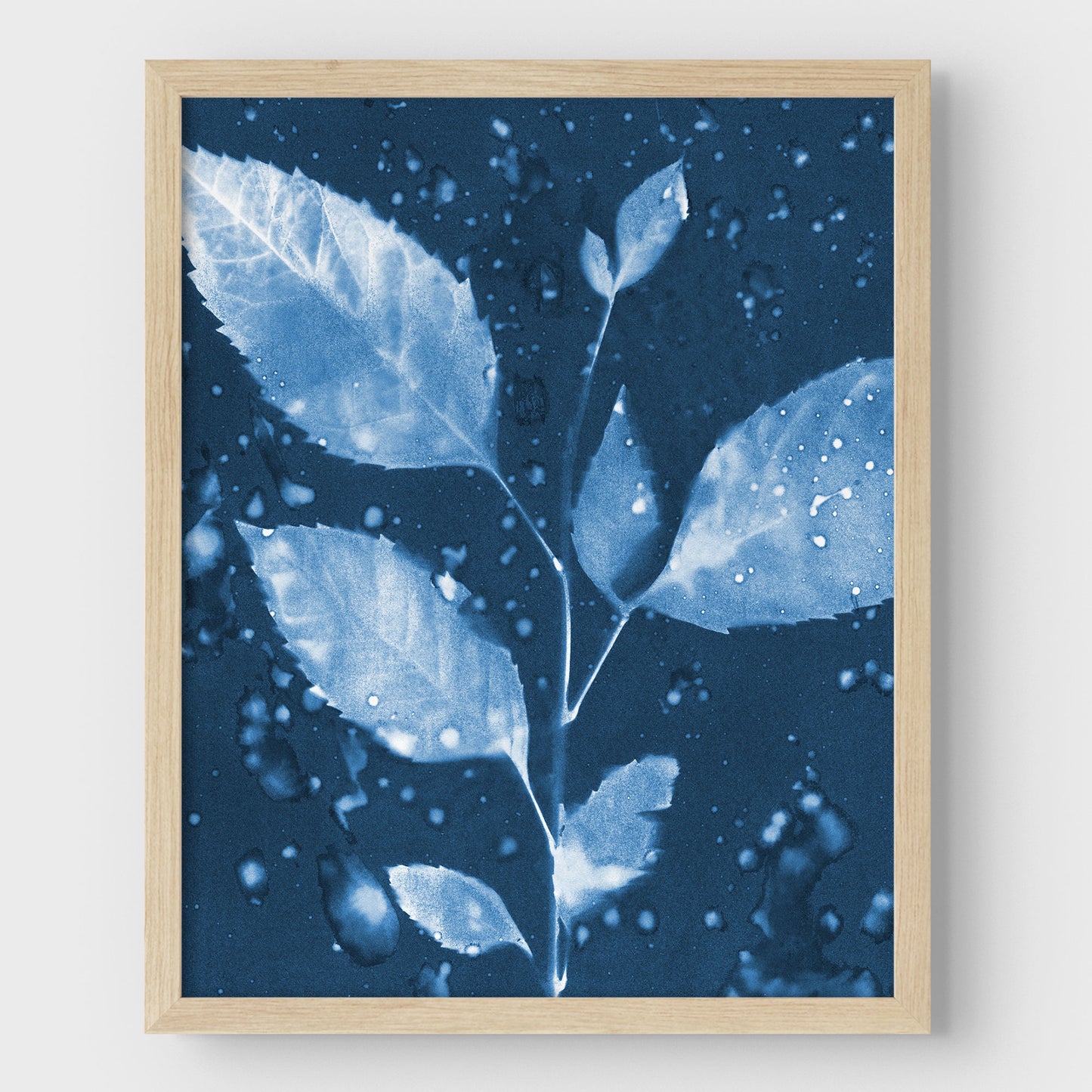 Rainy Leaves Cyanotype Print
