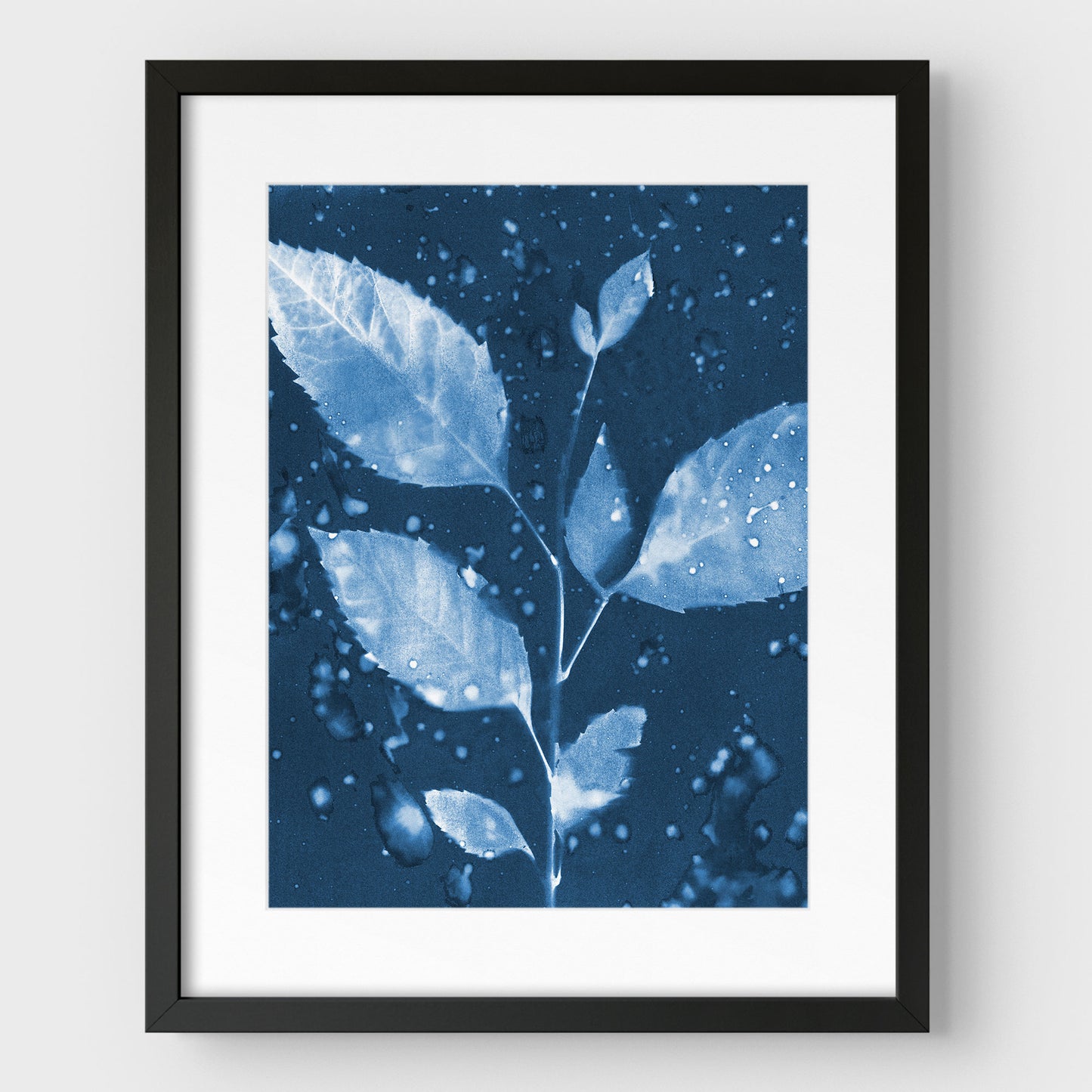 Rainy Leaves Cyanotype Print