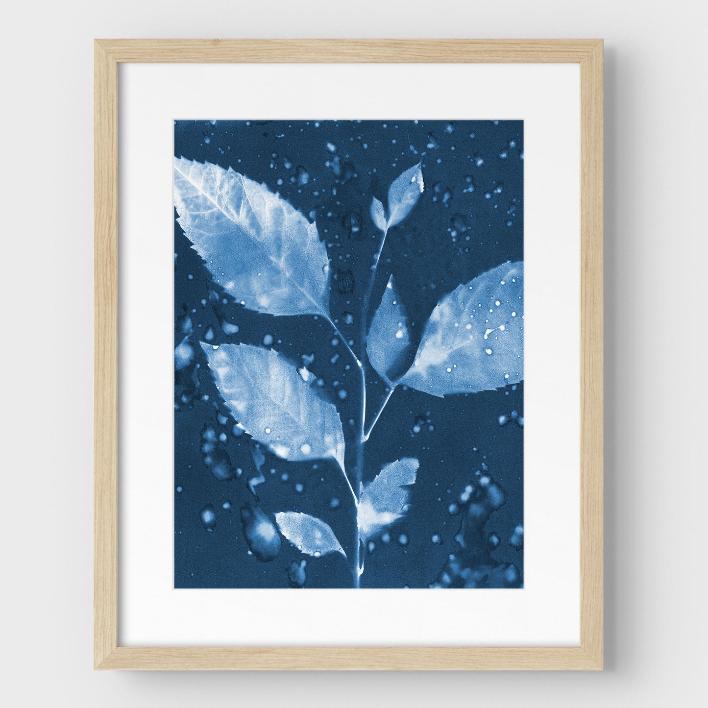 Rainy Leaves Cyanotype Print