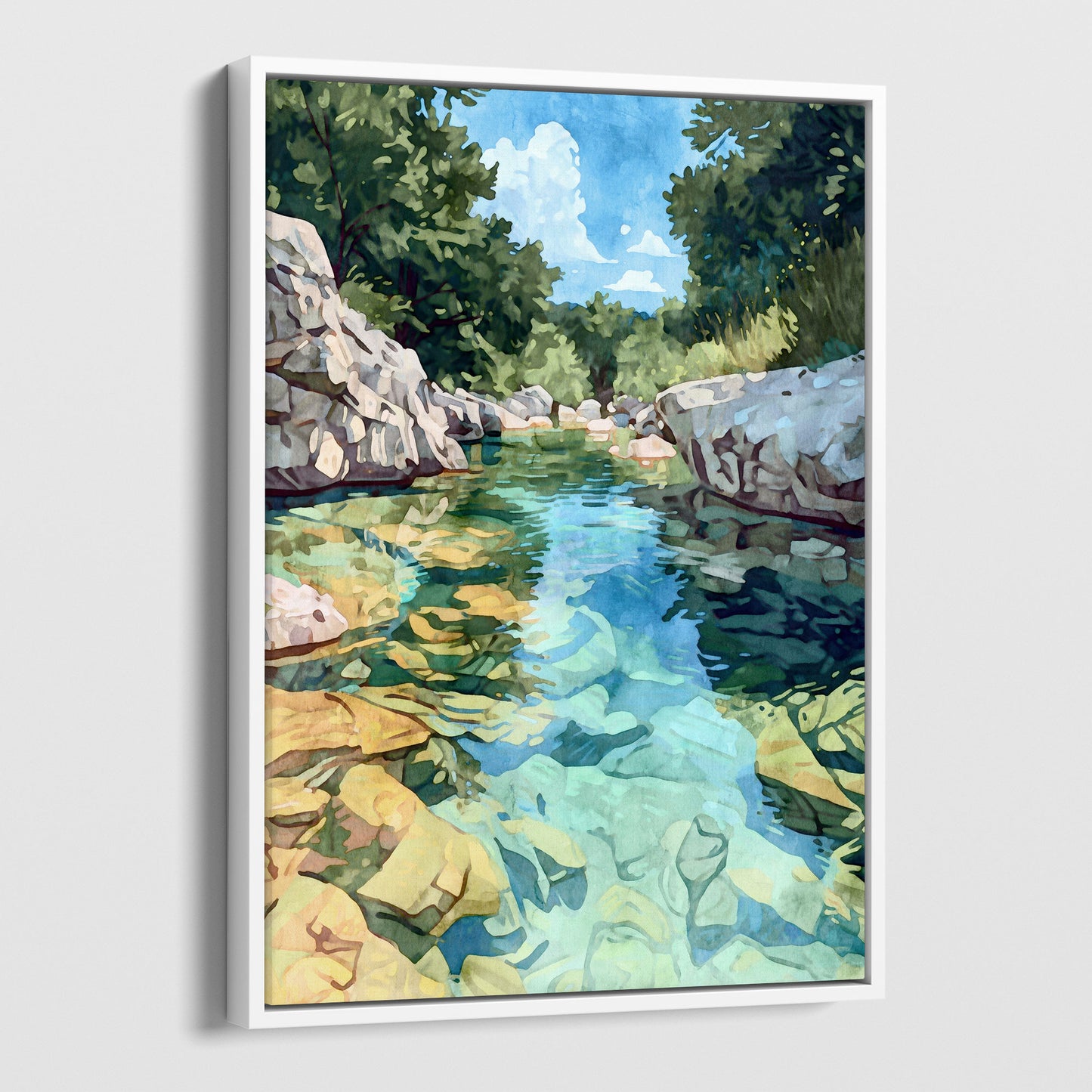 Texas Hill Country Creek Watercolor Print