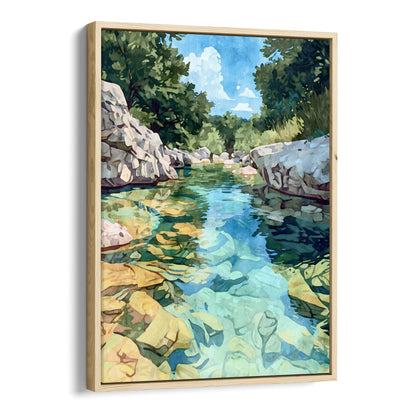 Texas Hill Country Creek Watercolor Print