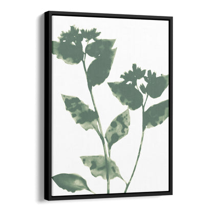 Sage Green Flowers Modern Minimalist Botanical Print