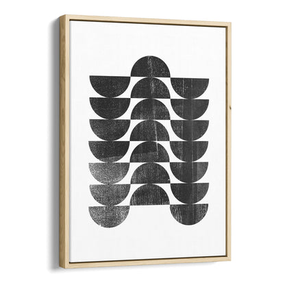 Mid Century Modern Black and White Geometric Op Art Abstract Print