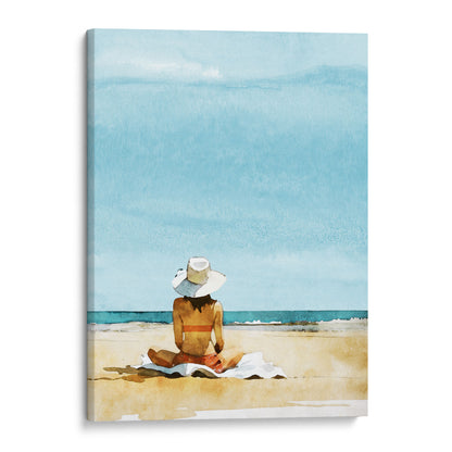 Woman on the Beach Print