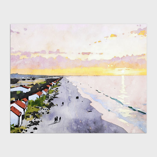 Sunrise Beach Scene Print