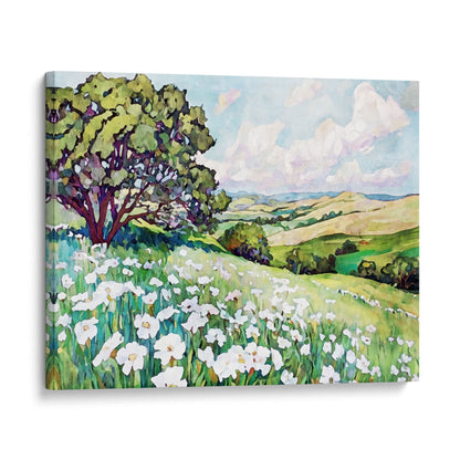 Texas Hill Country Wildflower Landscape Watercolor Print
