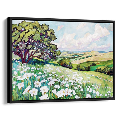 Texas Hill Country Wildflower Landscape Watercolor Print