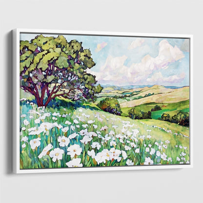 Texas Hill Country Wildflower Landscape Watercolor Print