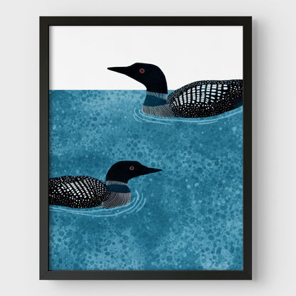 Minimalist Loon Watercolor Art Print
