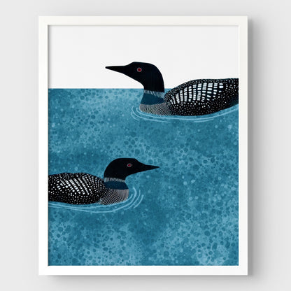 Minimalist Loon Watercolor Art Print