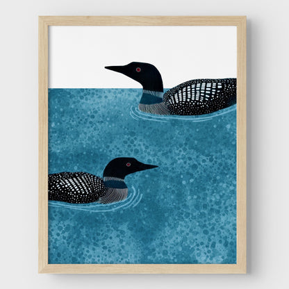 Minimalist Loon Watercolor Art Print