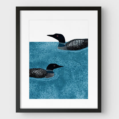 Minimalist Loon Watercolor Art Print