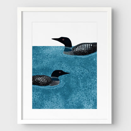 Minimalist Loon Watercolor Art Print