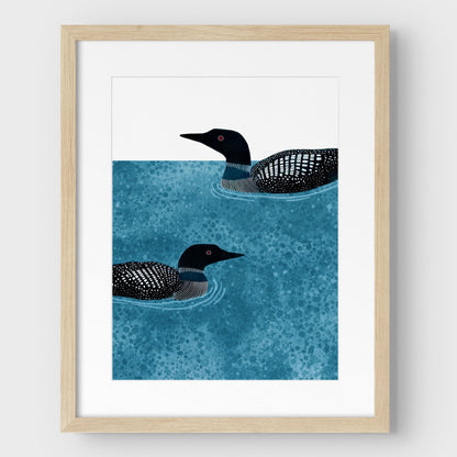 Minimalist Loon Watercolor Art Print