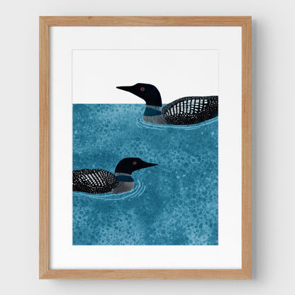 Minimalist Loon Watercolor Art Print