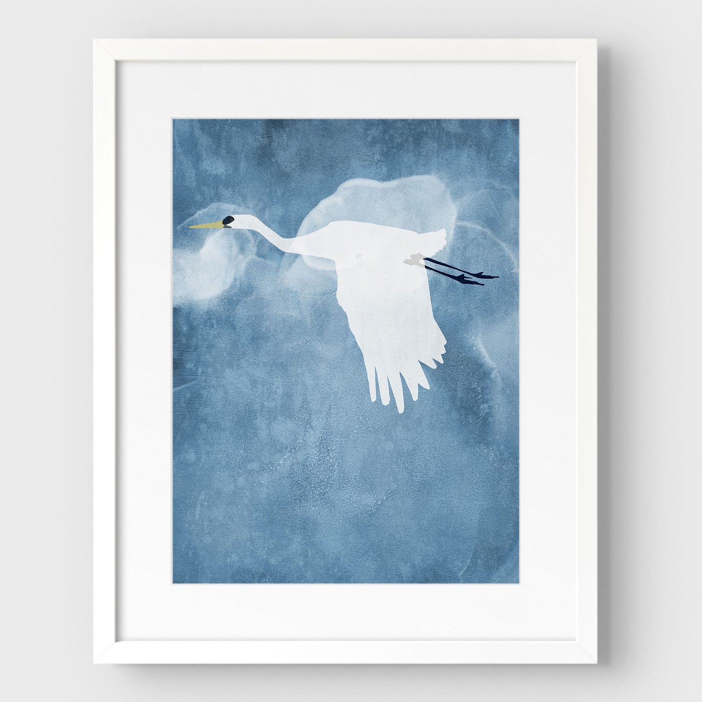 Egret in Flight - Wings Down Print