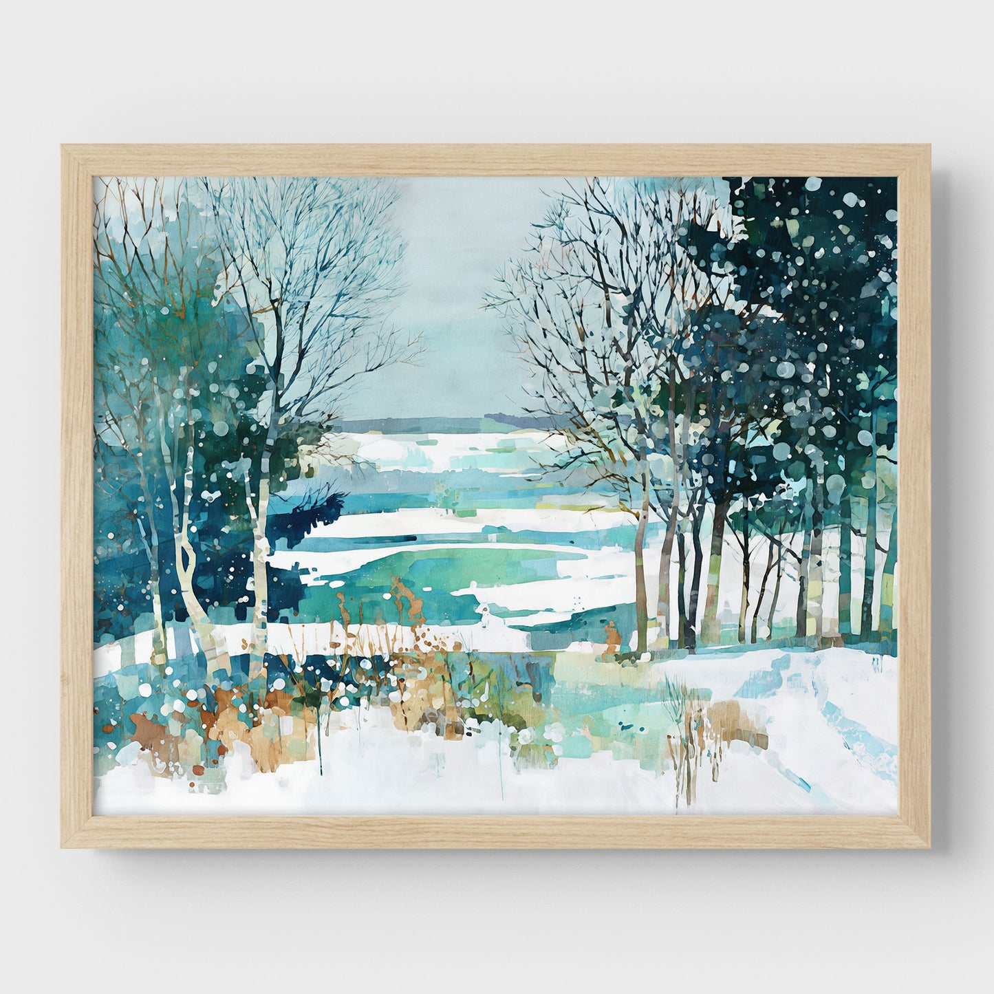 Winter Forest Edge Watercolor Art Print