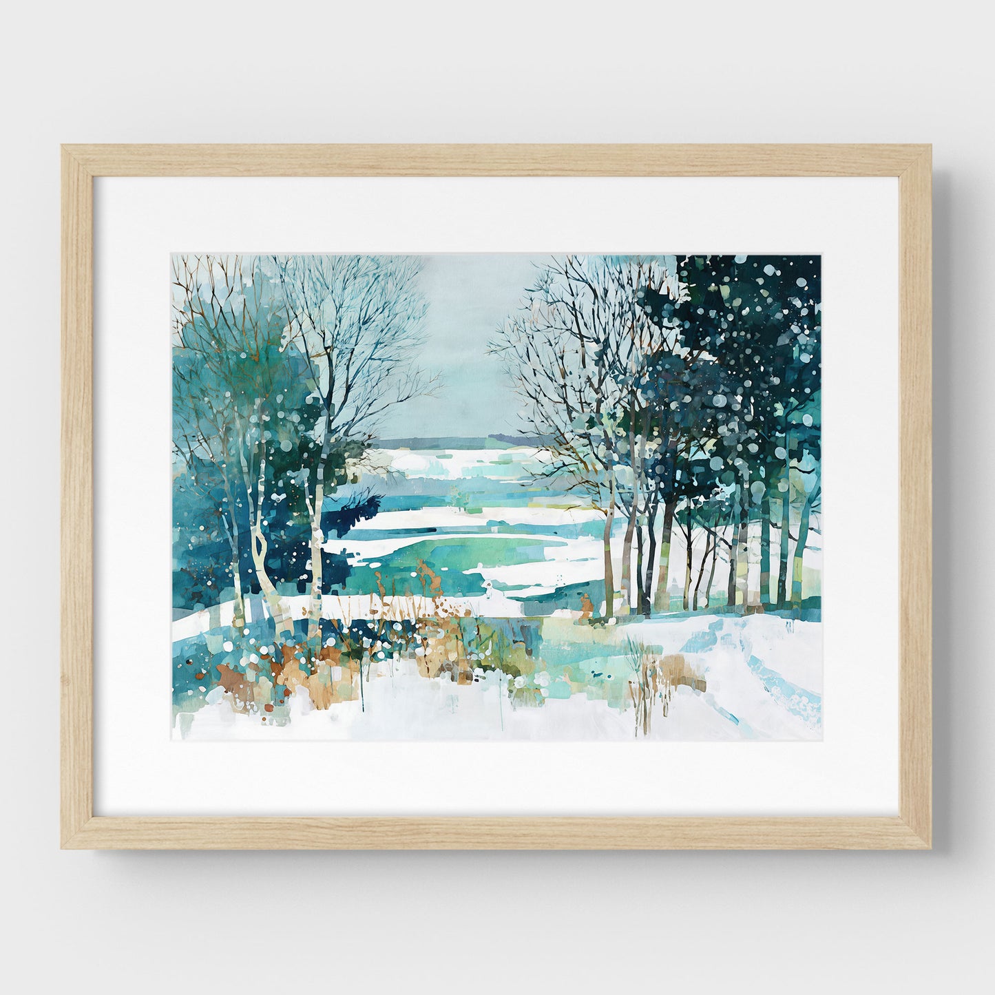 Winter Forest Edge Watercolor Art Print