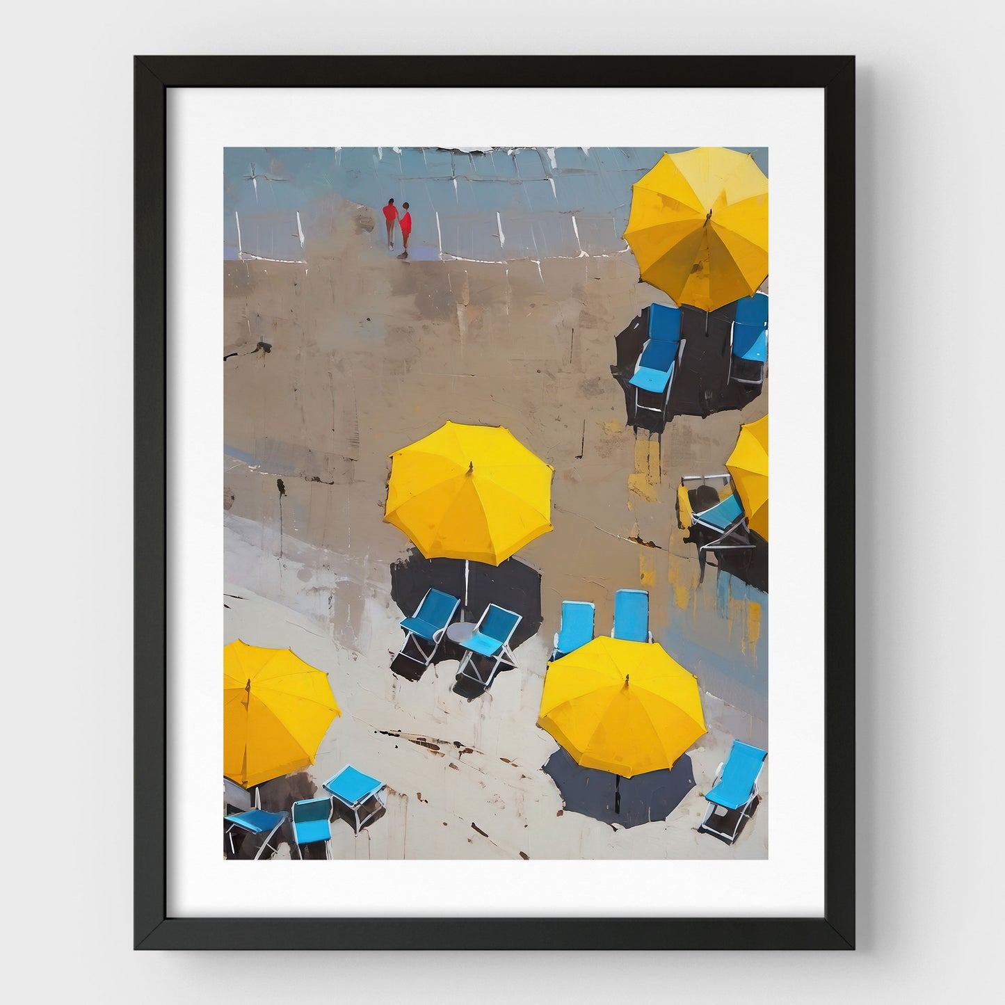 Yellow Beach Umbrellas Print