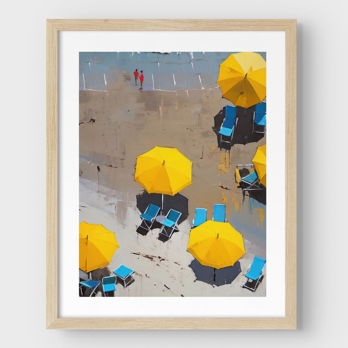 Yellow Beach Umbrellas Print