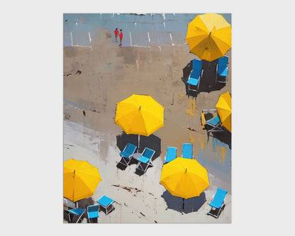 Yellow Beach Umbrellas Print