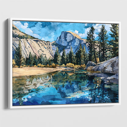Yosemite Half Dome Watercolor Print