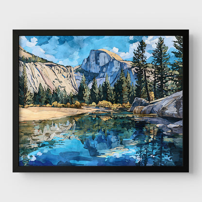 Yosemite Half Dome Watercolor Print