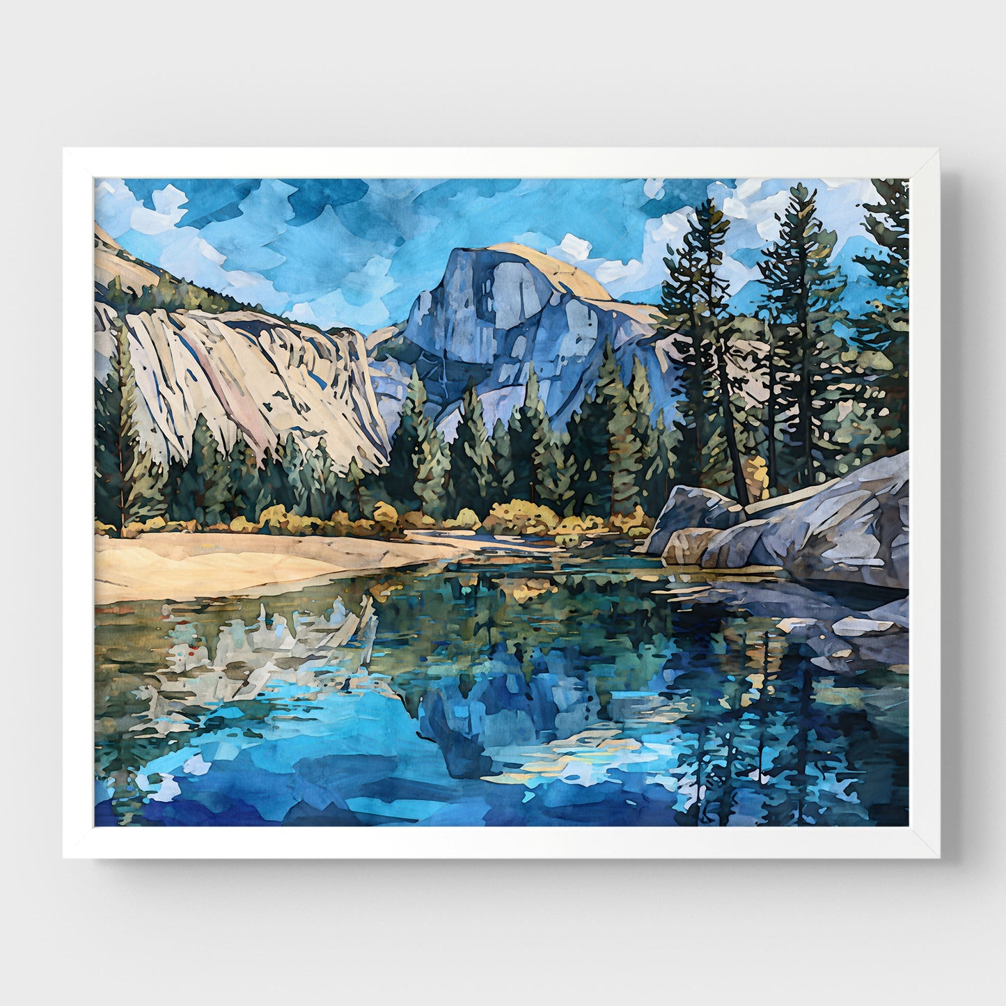 Yosemite Half Dome Watercolor Print