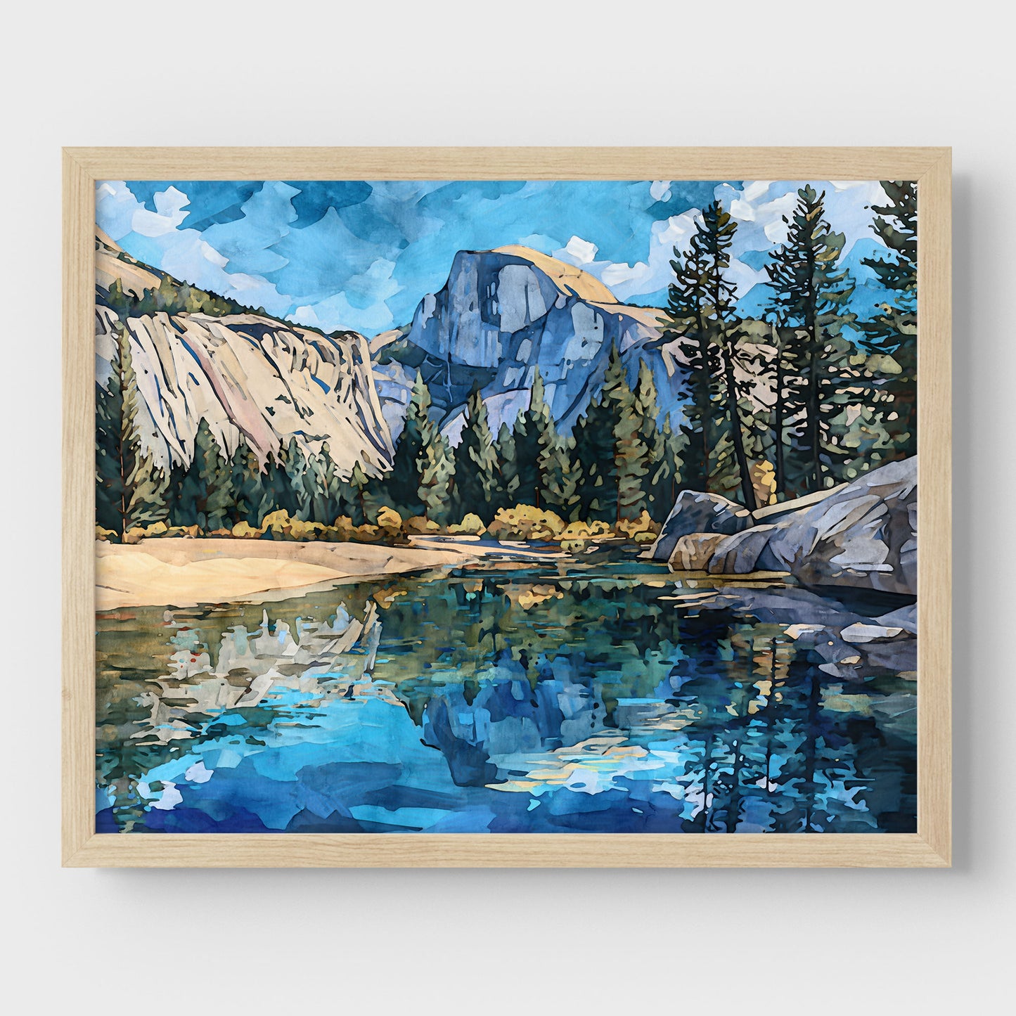 Yosemite Half Dome Watercolor Print