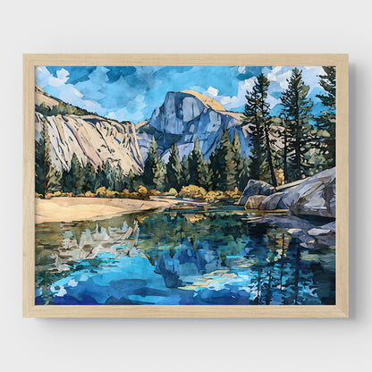 Yosemite Half Dome Watercolor Print