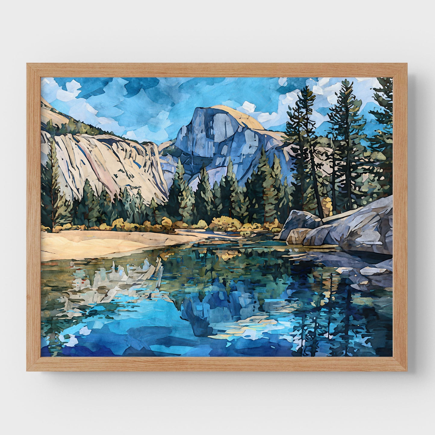 Yosemite Half Dome Watercolor Print