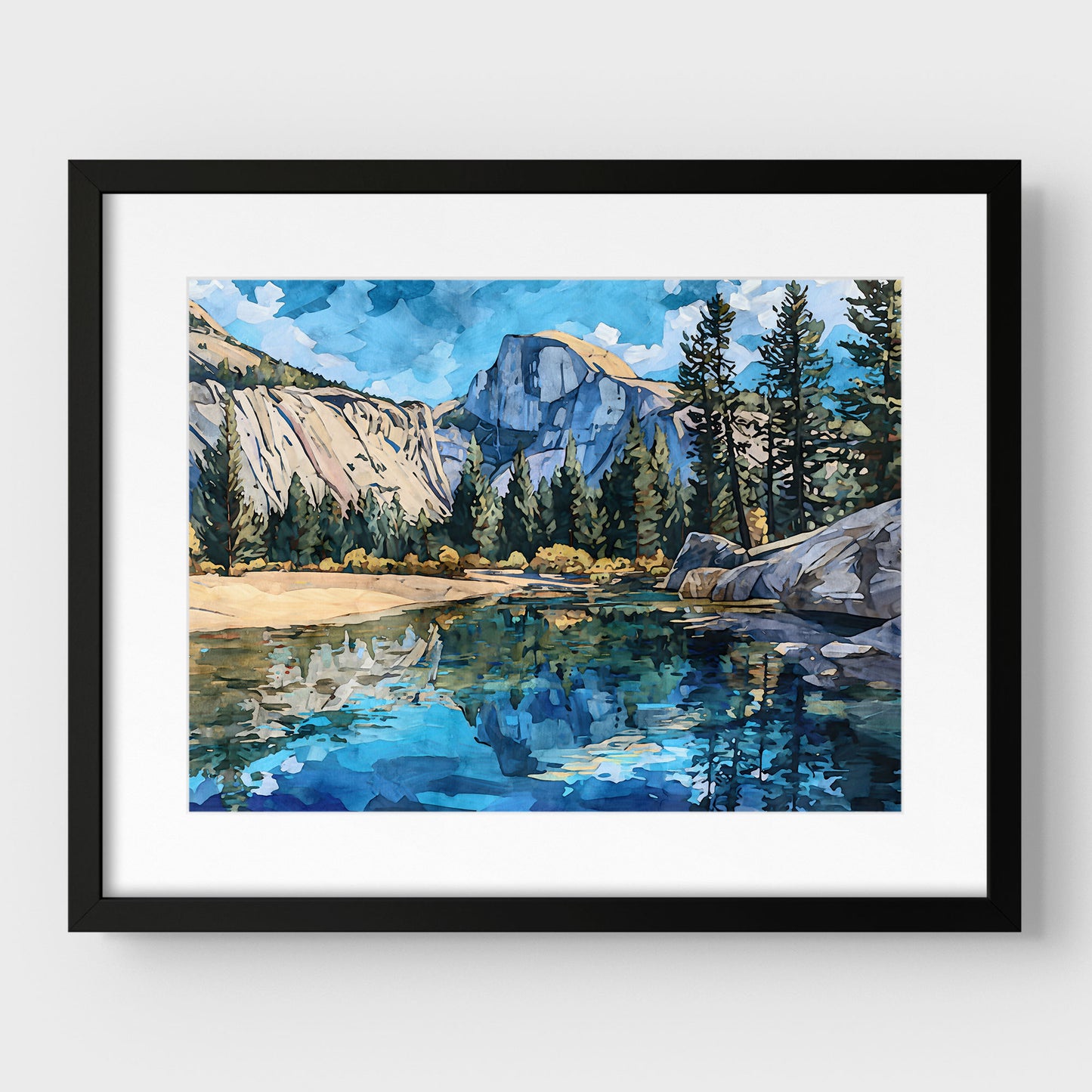 Yosemite Half Dome Watercolor Print