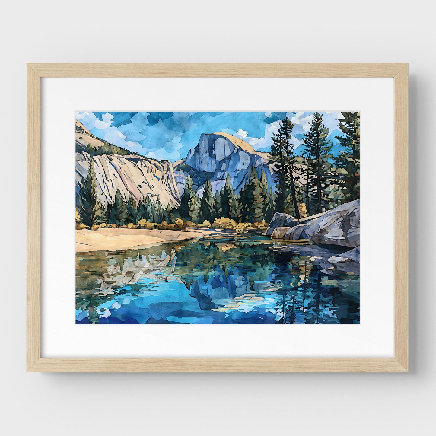 Yosemite Half Dome Watercolor Print