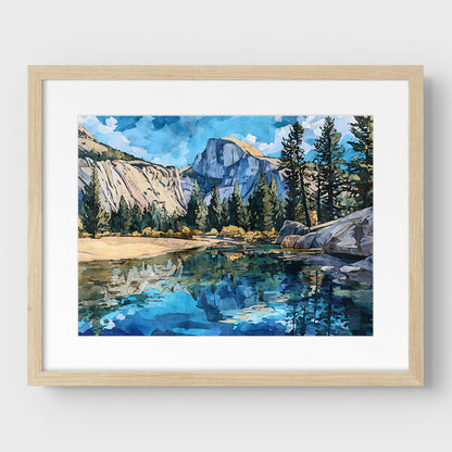 Yosemite Half Dome Watercolor Print