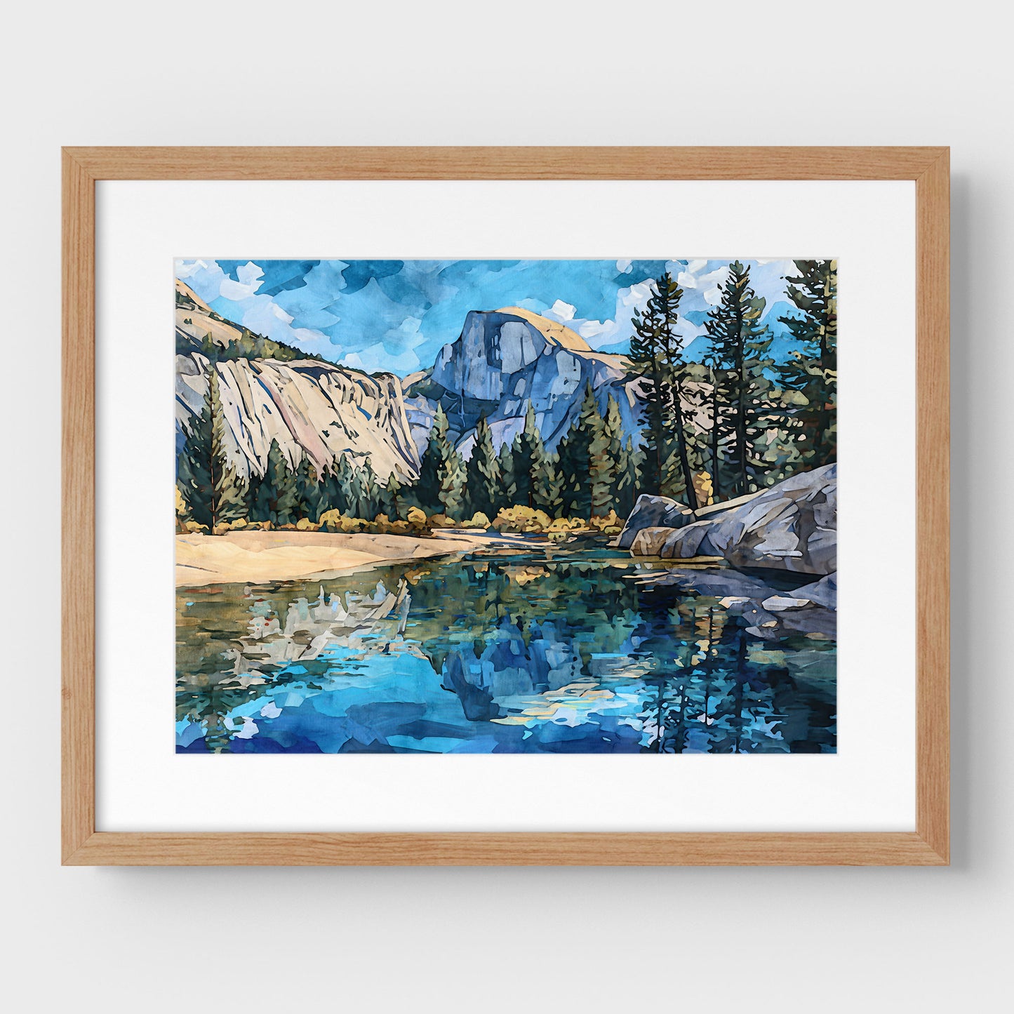 Yosemite Half Dome Watercolor Print