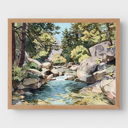Yosemite Riverbed Art Print