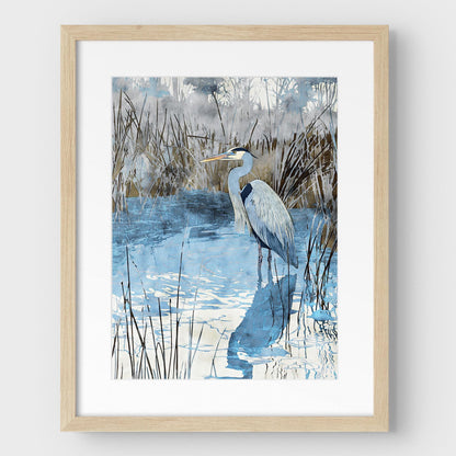 Great Blue Heron Watercolor Print