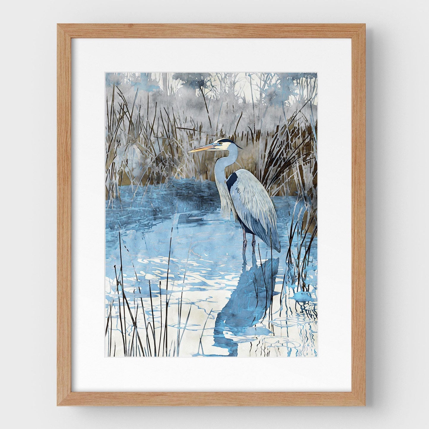 Great Blue Heron Watercolor Print