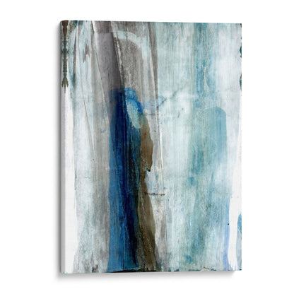 Blue and Brown Modern Minimalist Abstract Watercolor Painting Print on canvas